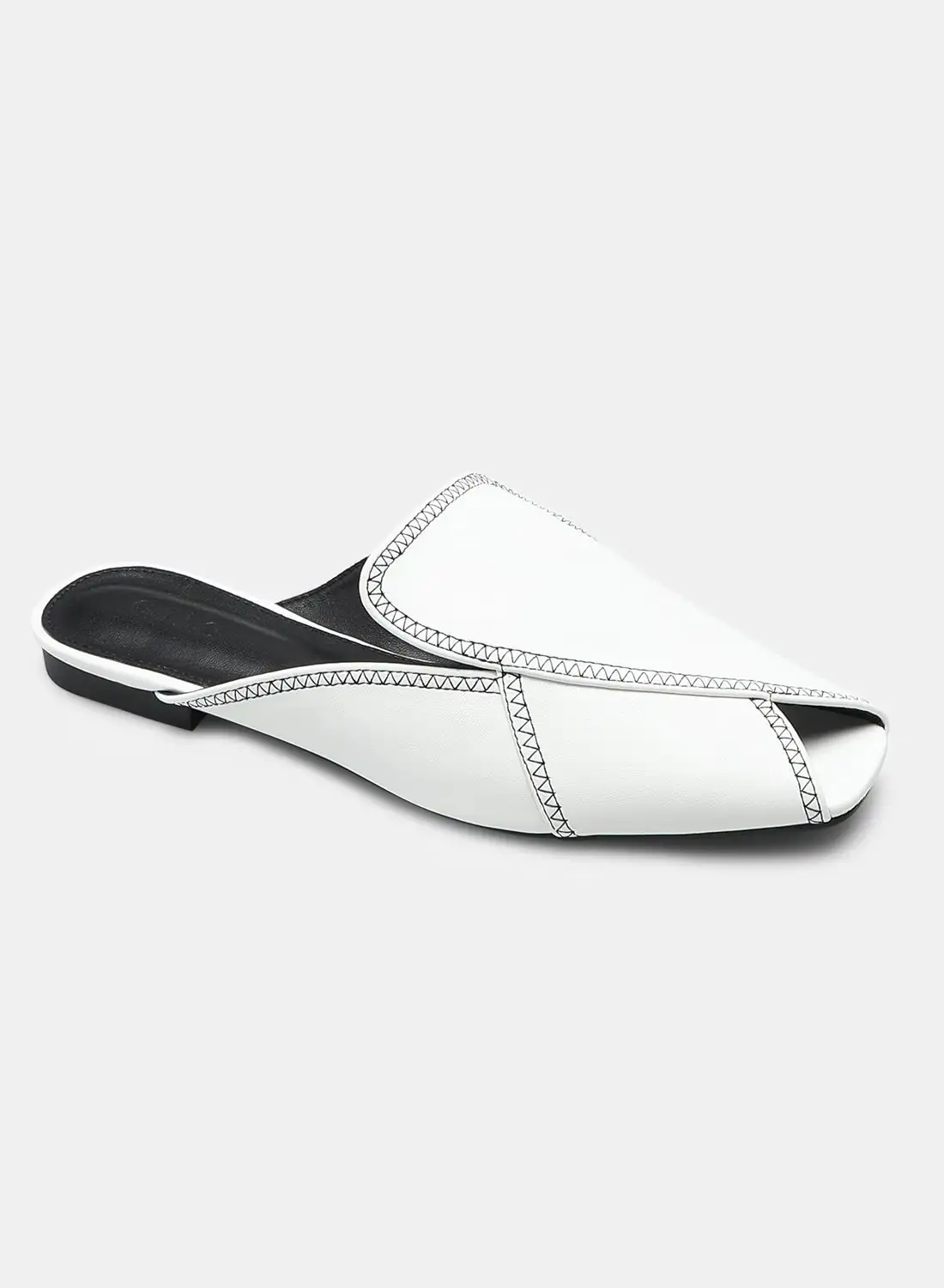 Aila Wrap Over Open Toe Mules White