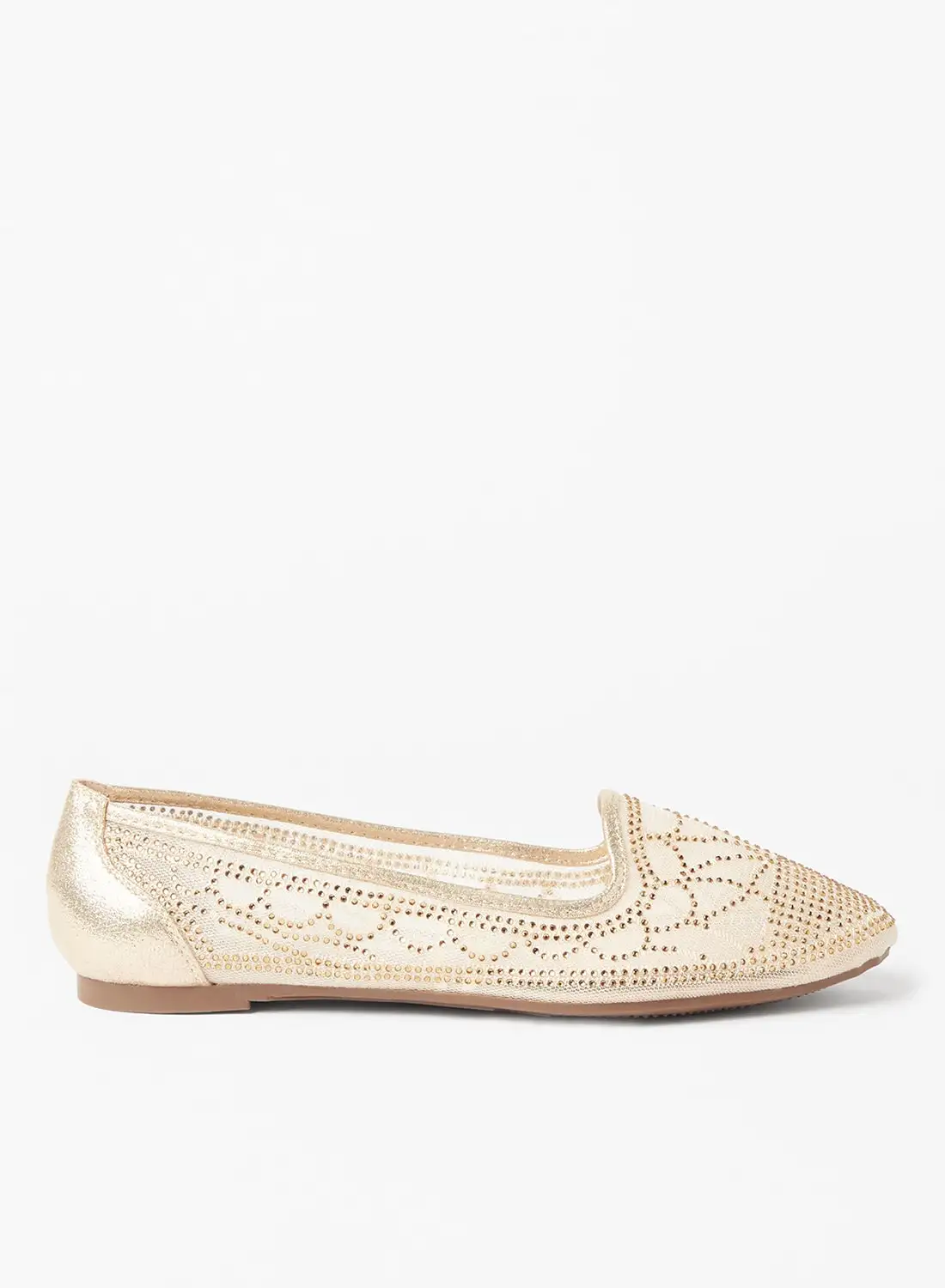 Cobblerz Embellished Stylish Ballerina Gold