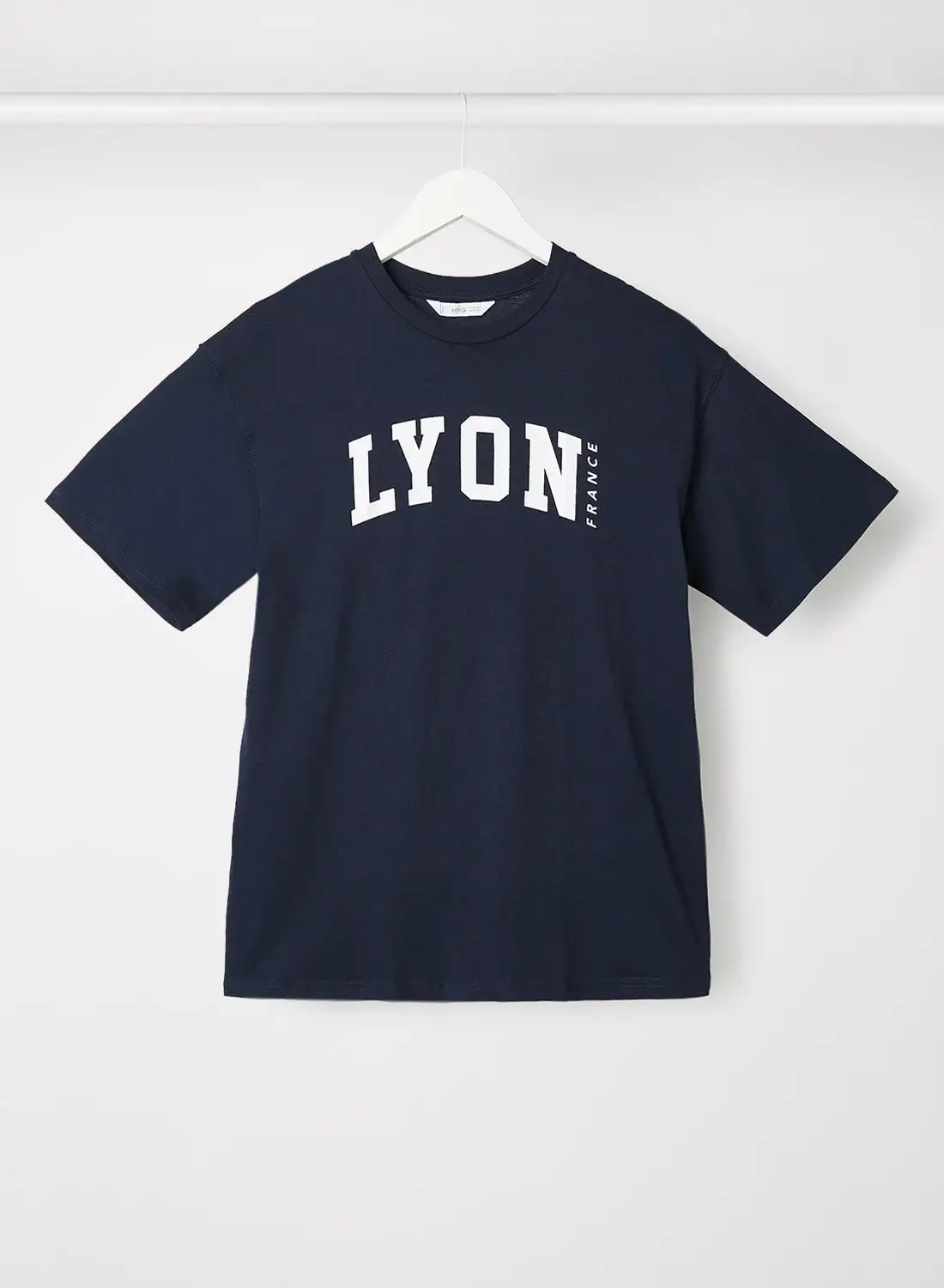 MANGO Teen Graphic T-Shirt Navy