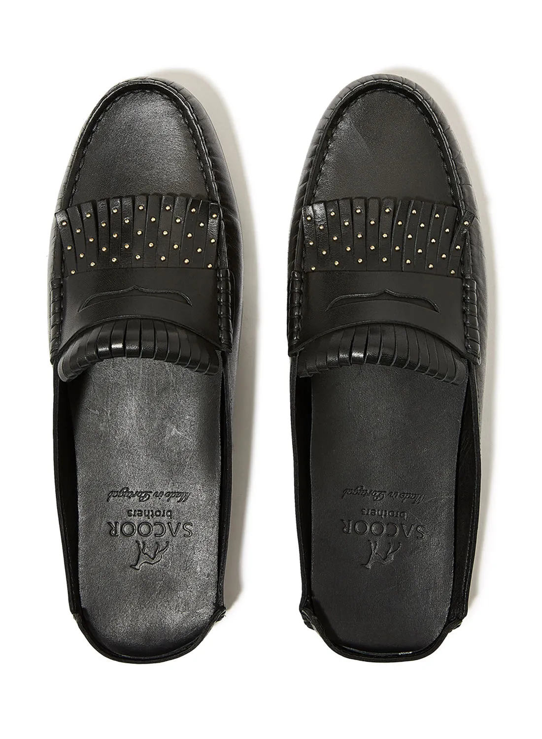 Sacoor Brothers Genuine Leather Drivers Black