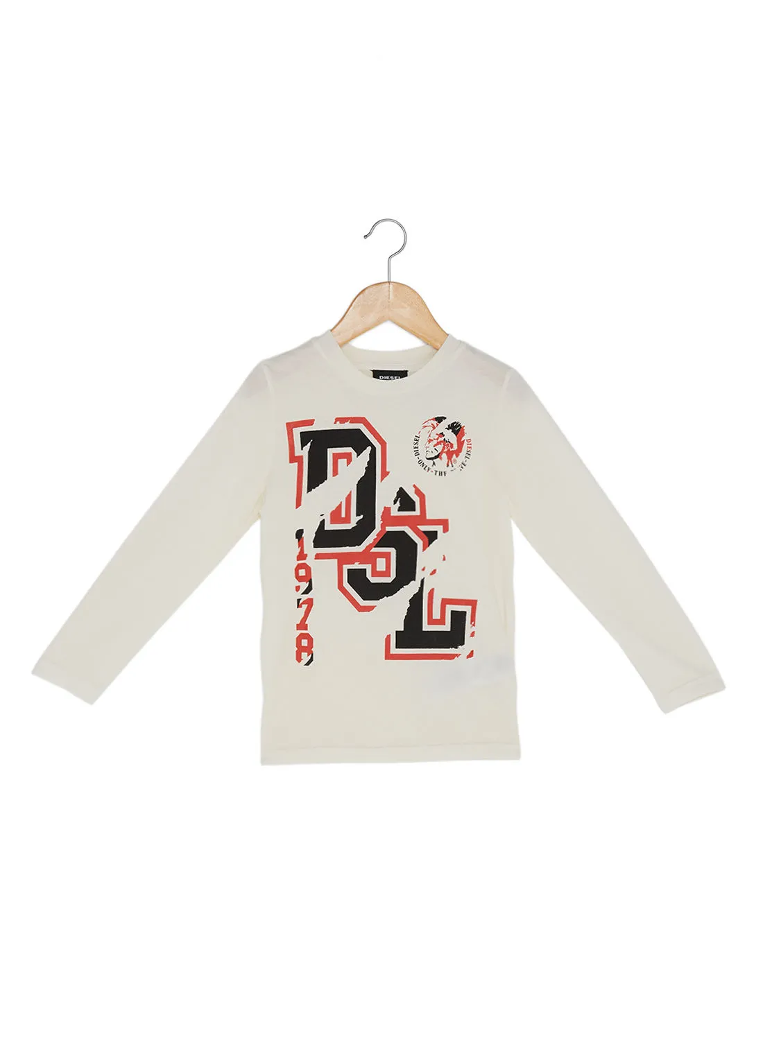 DIESEL KID Tarlix Printed T-shirt Treat White 101/Black/Red