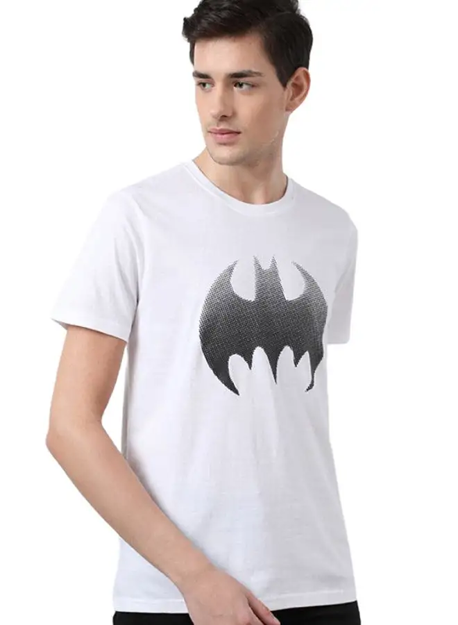 DRIP Batman Printed Regular Fit Crew Neck T-Shirt Ivory