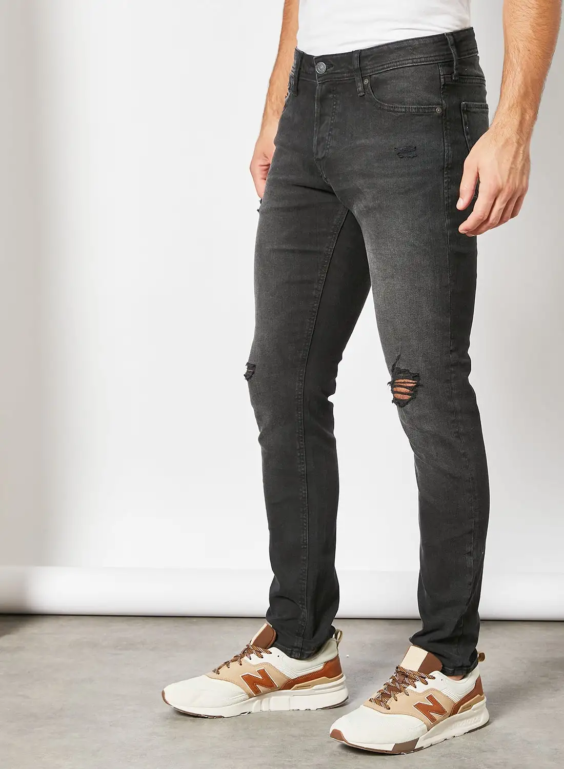 JACK & JONES Glenn Original Ripped Jeans Black