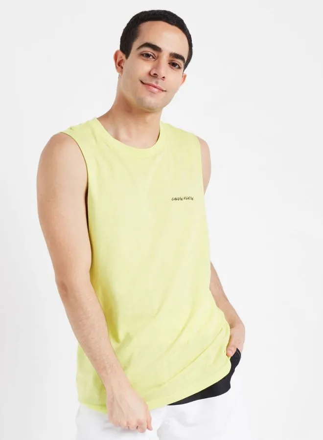 CALVIN KLEIN Retro Muscle Tank Top Safety Yellow