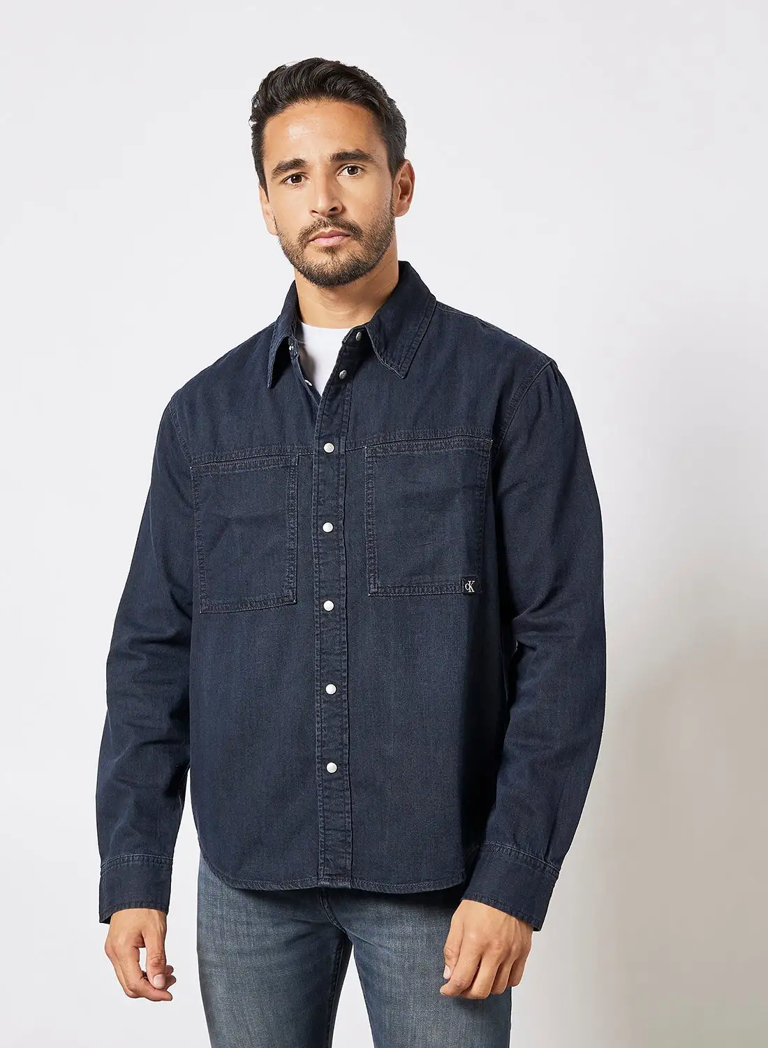 Calvin Klein Jeans Linear Denim Shirt Navy