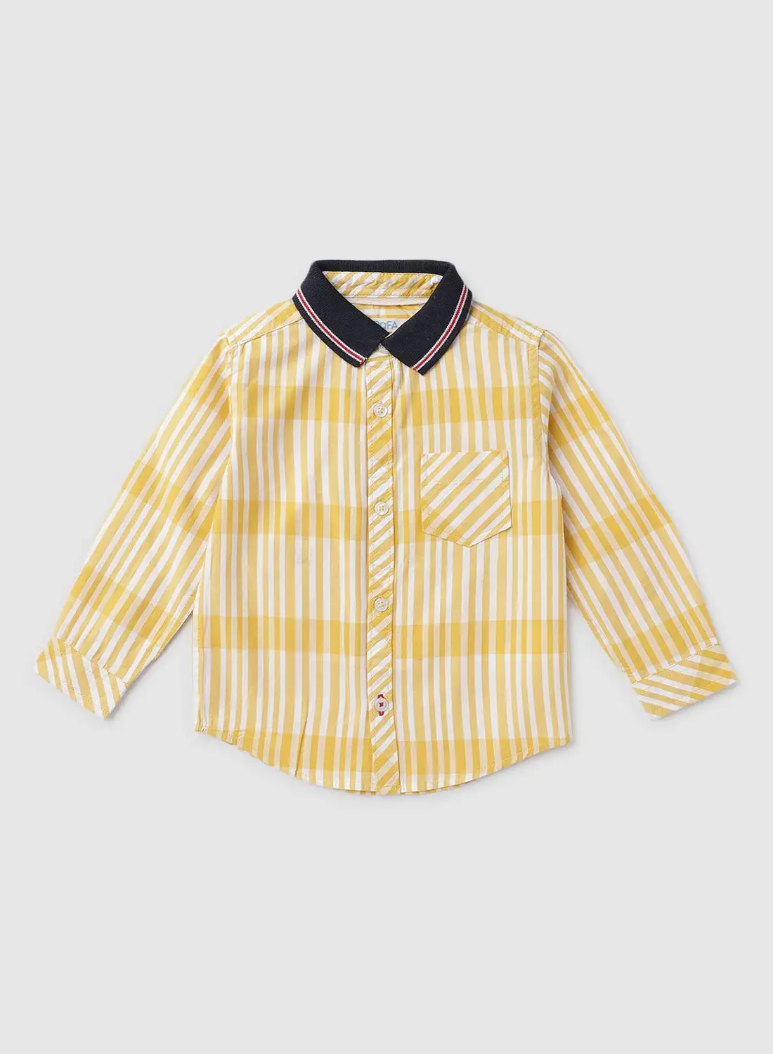 Zarafa Checked Collared Neck Shirt Yellow/White/Black