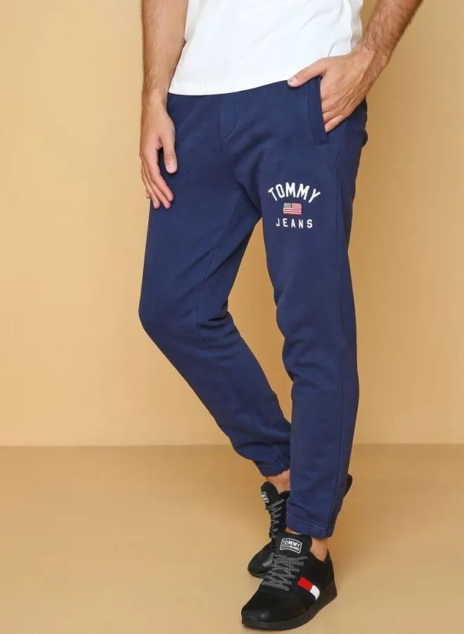 TOMMY JEANS Washed Logo Sweatpants Blue