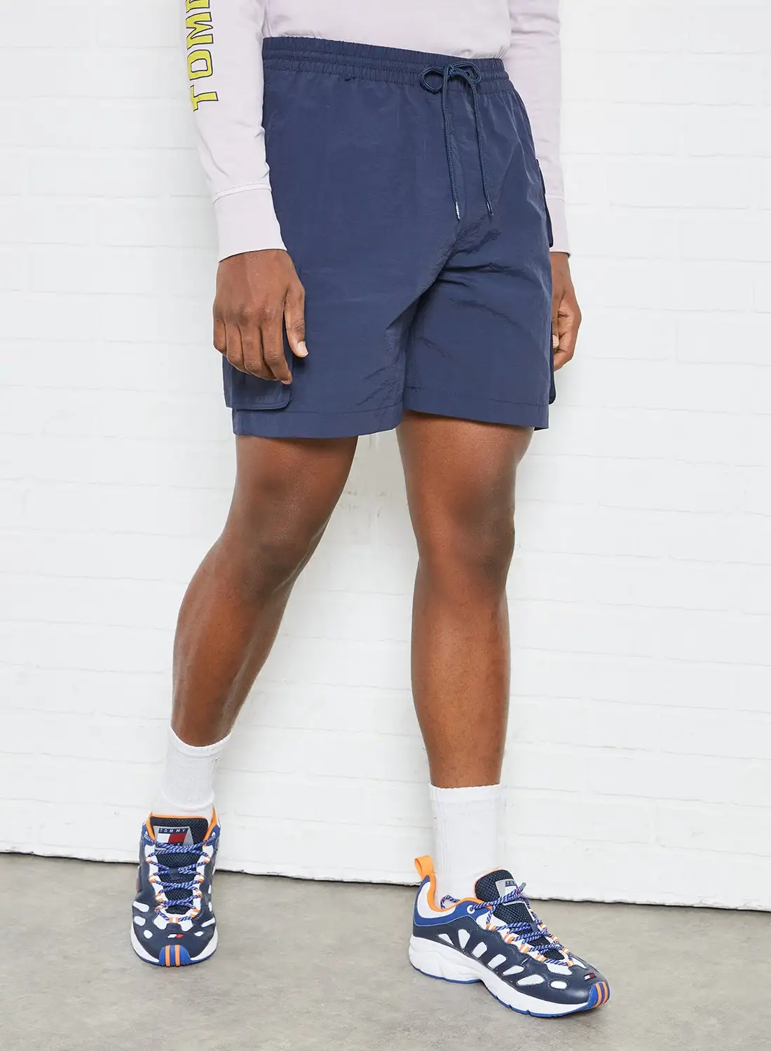 TOMMY JEANS Cargo Drawstring Waist Shorts Navy