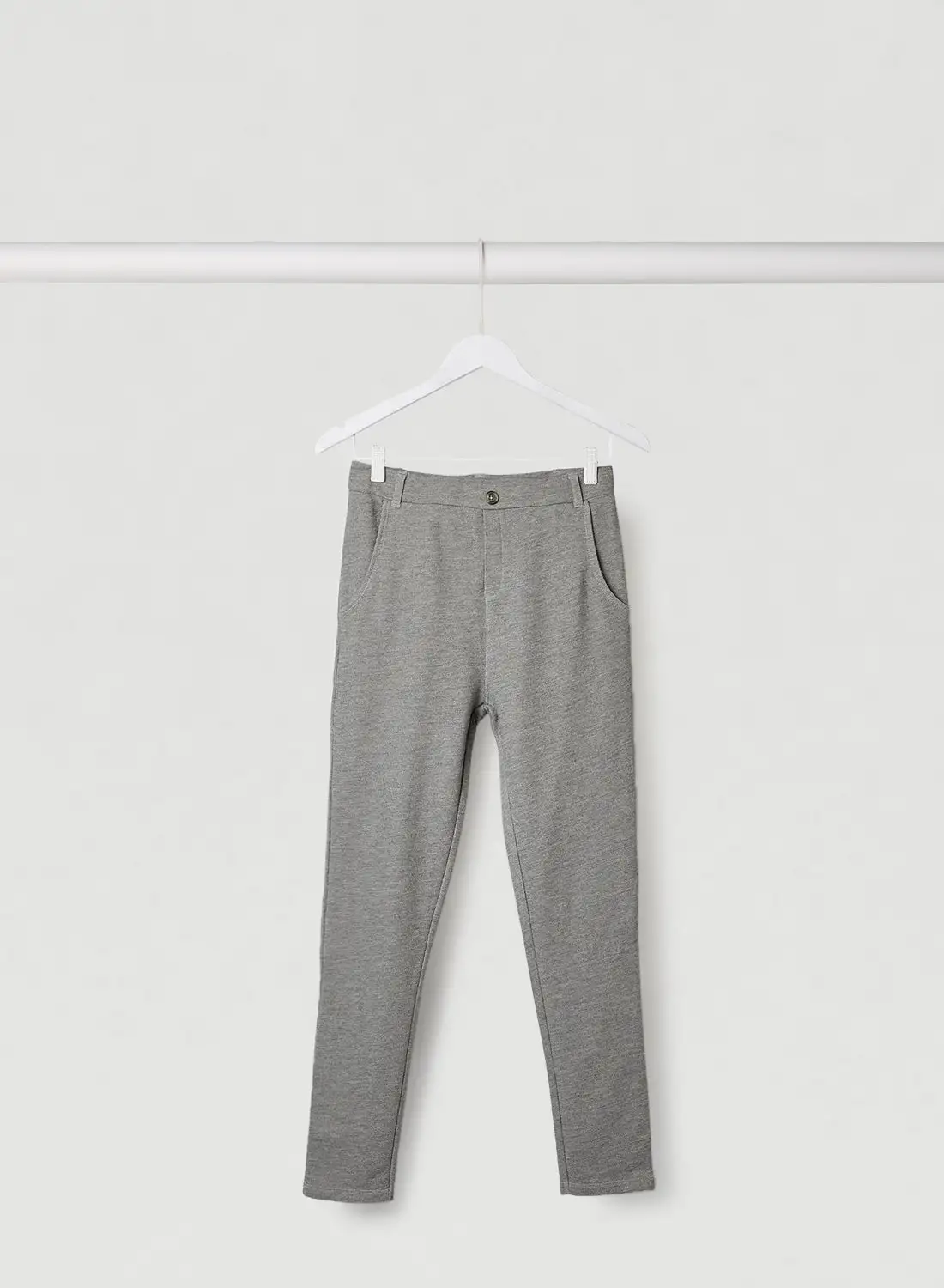 NAME IT Kids Solid Pants Grey Melange