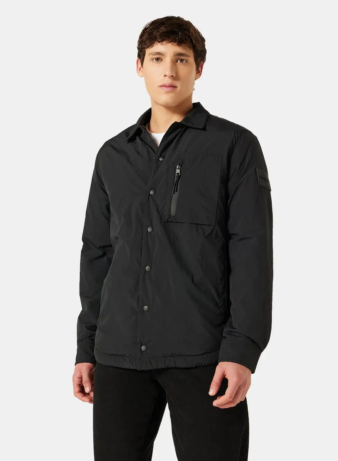 Calvin Klein Jeans Padded Logo Shacket Black