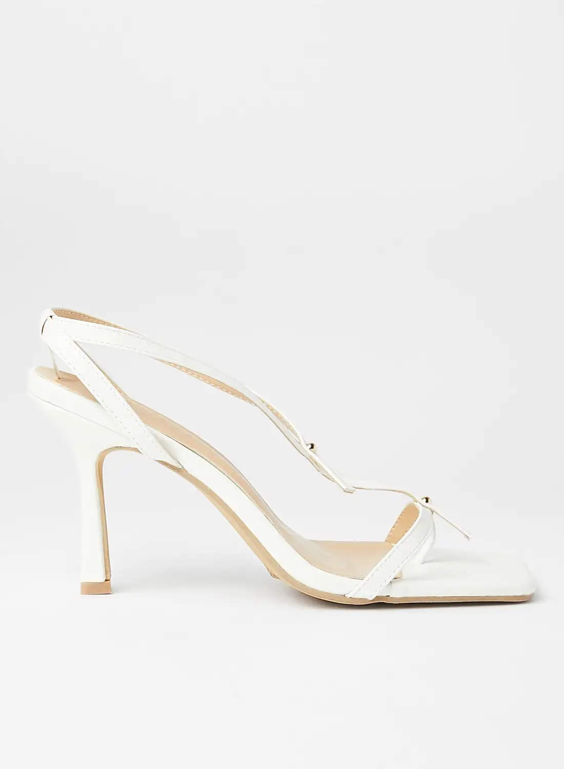 LABEL RAIL Square Toe Sandals White