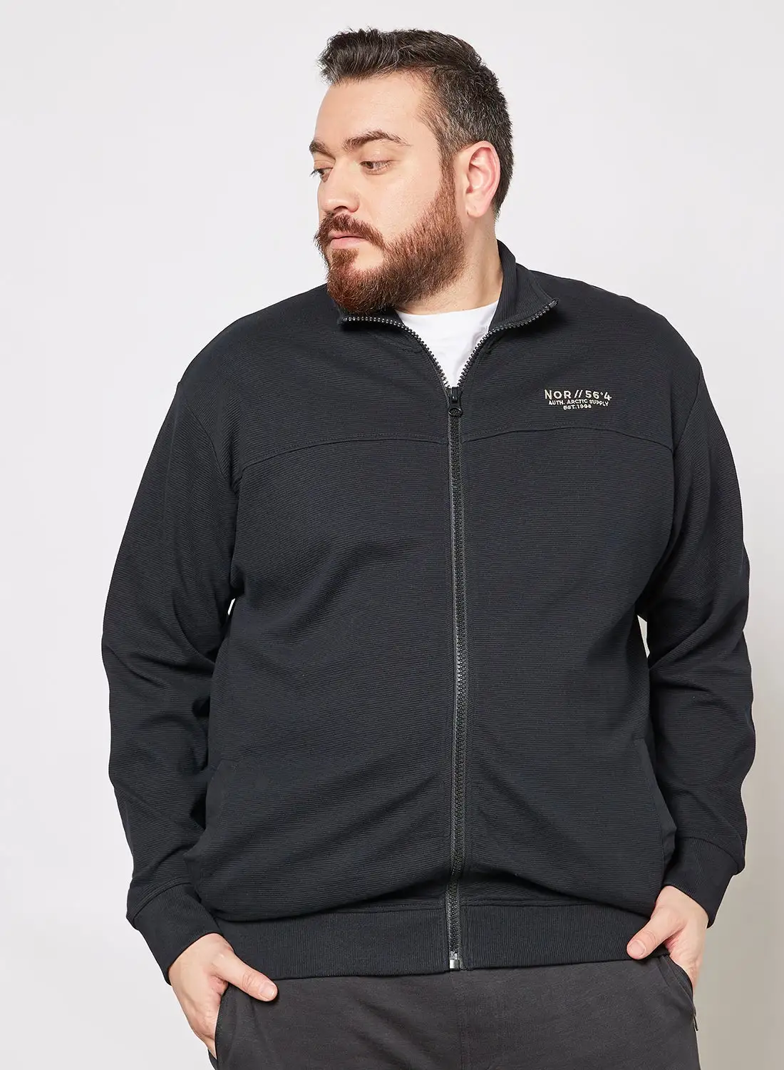 North 56°4 Plus Size Zip-Up Jacket Black