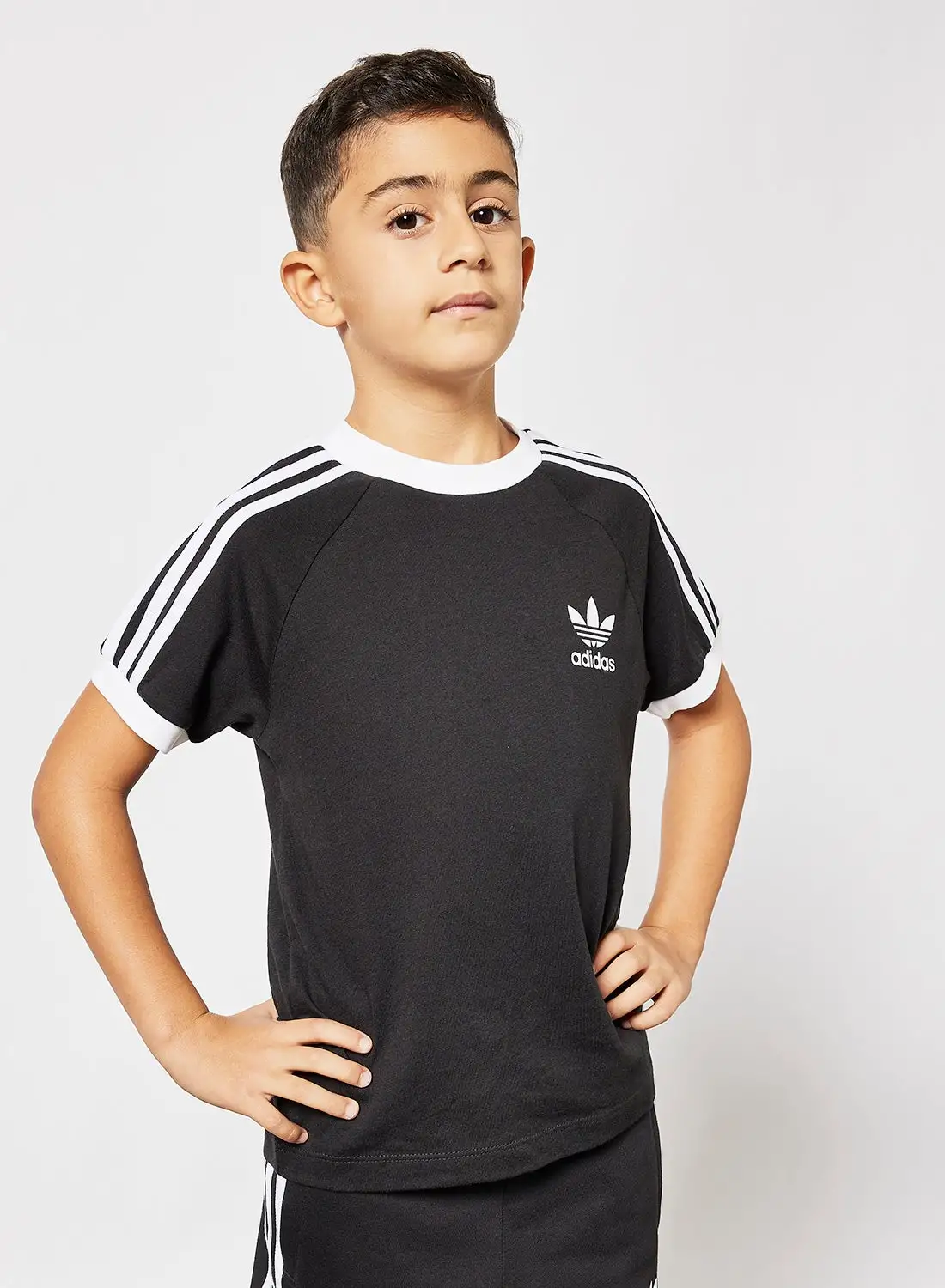 adidas Originals Boys 3-Stripes T-Shirt Black/White