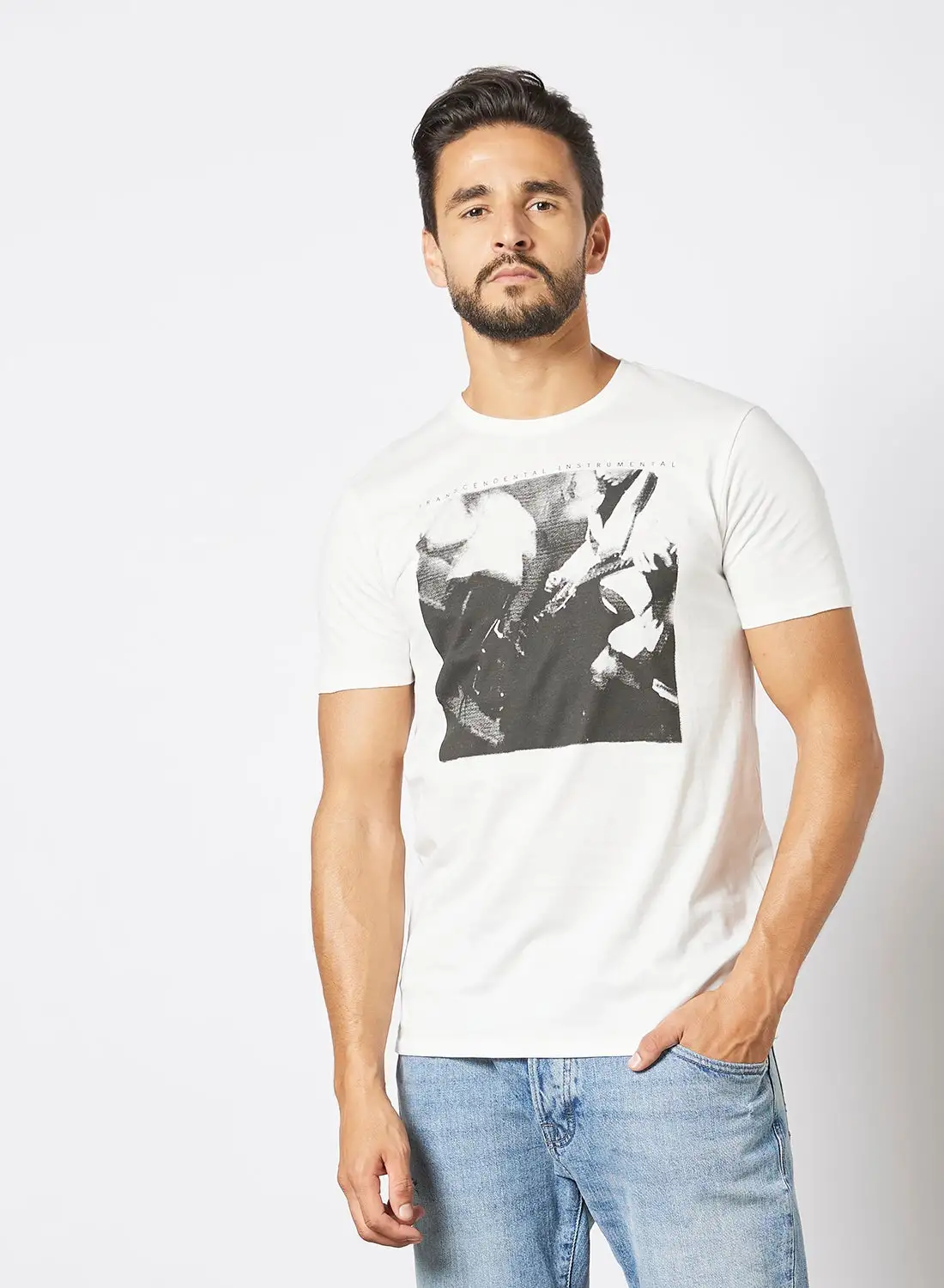 ONLY & SONS Graphic Crew Neck T-Shirt White