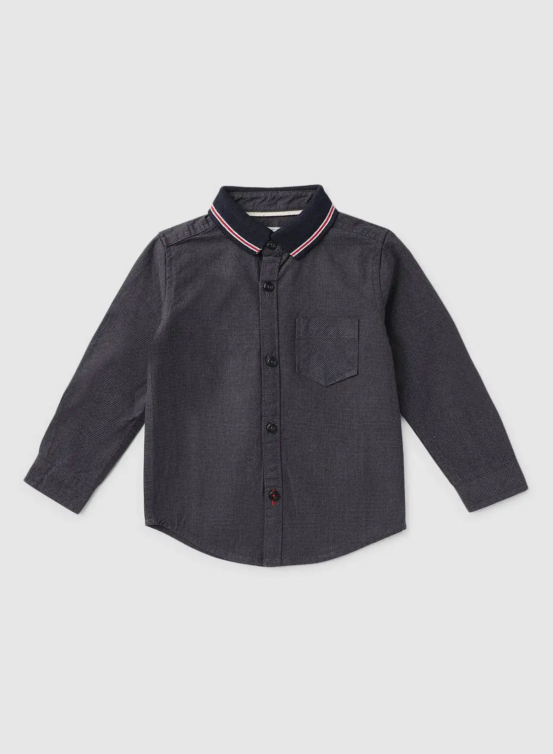 Zarafa Casual Collared Neck Shirt Grey/Black