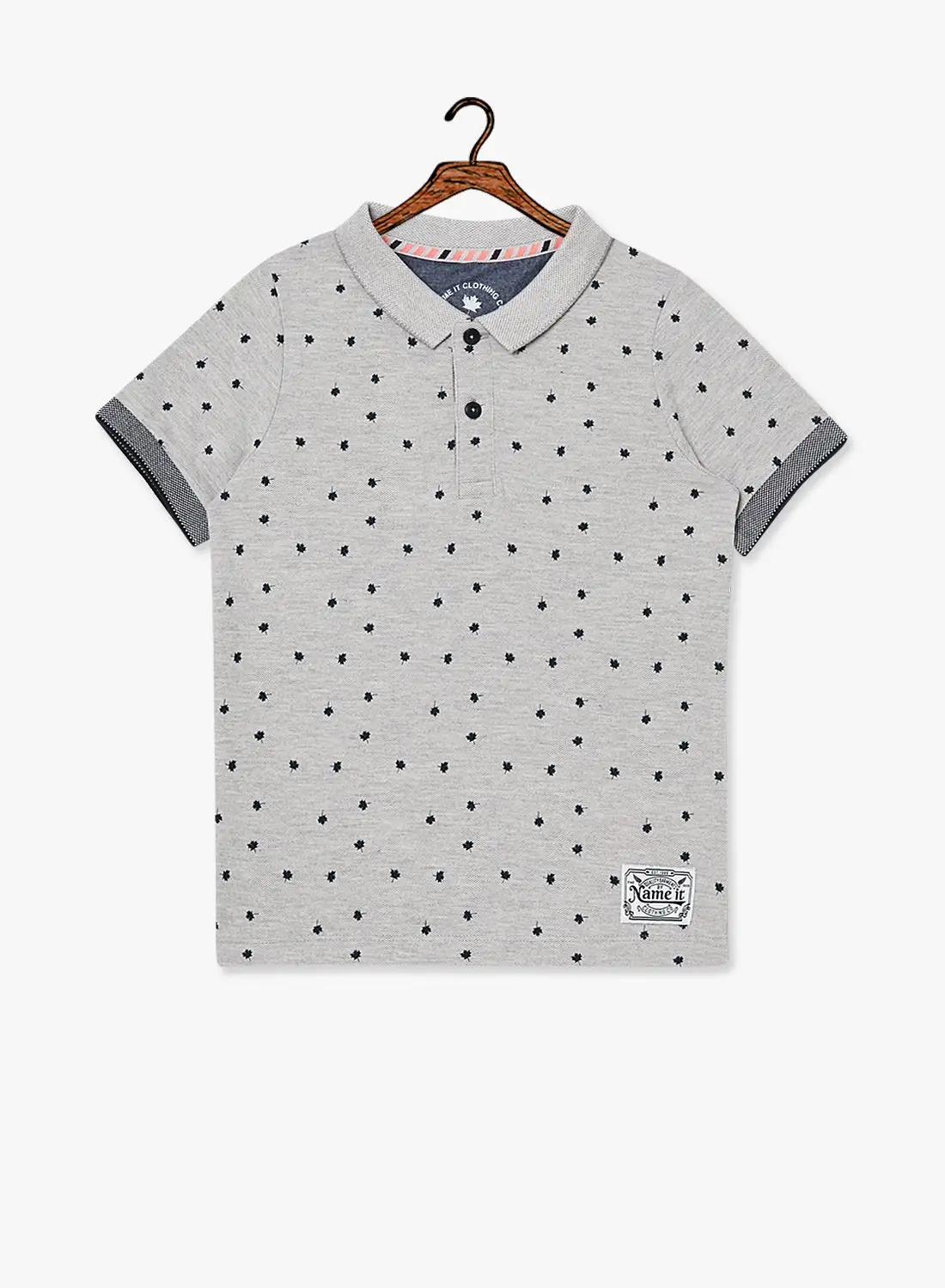 NAME IT Kids Printed Polo Grey