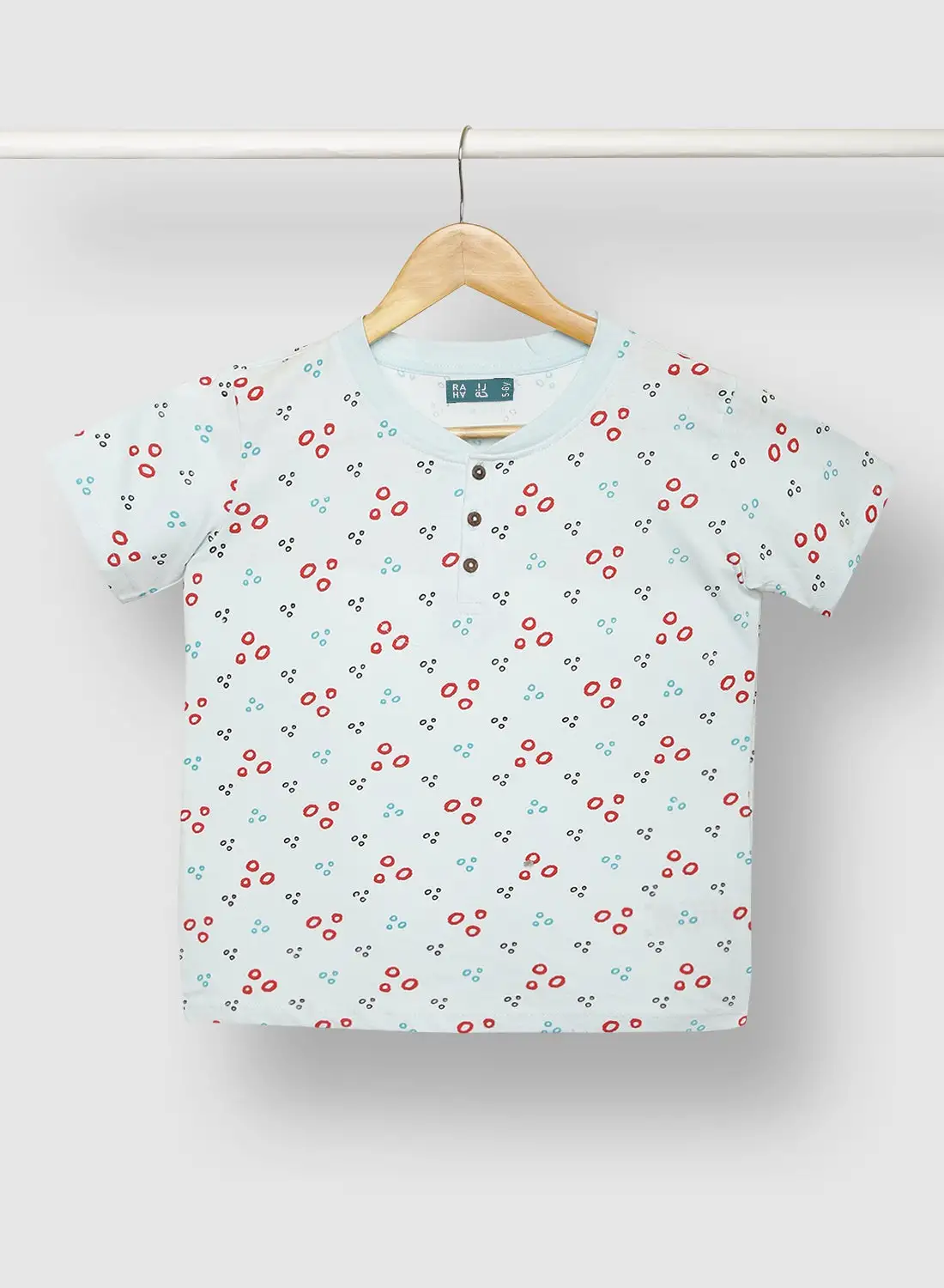 RAHA Boys Printed Casual T-Shirt White