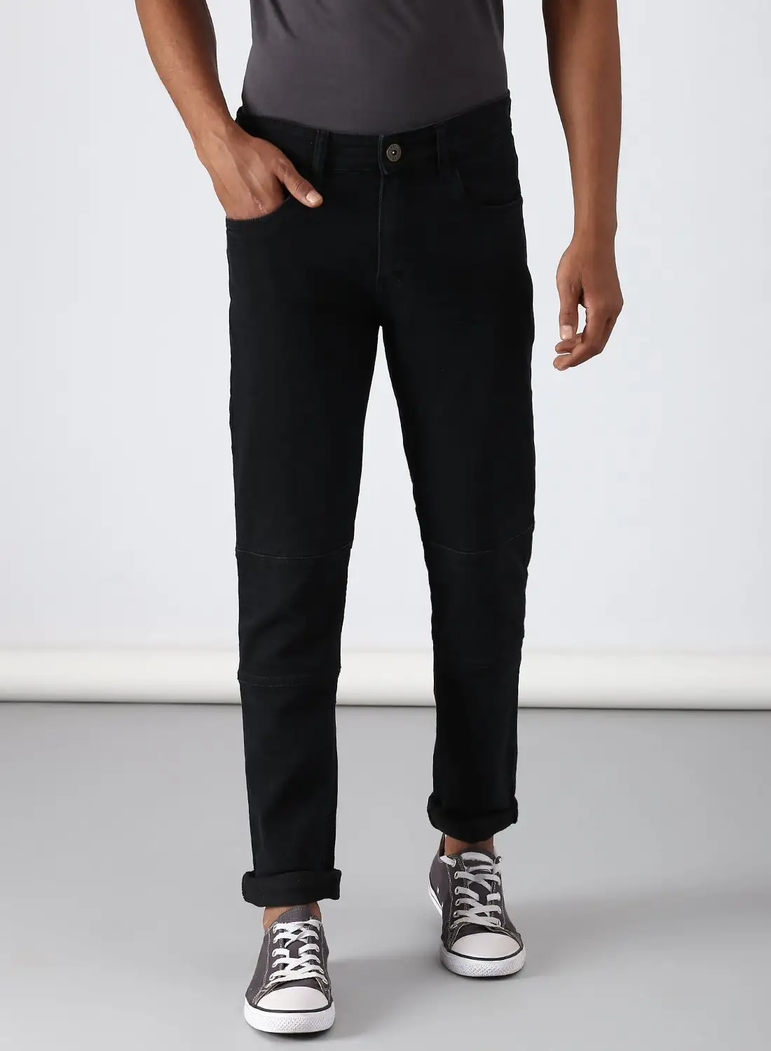 ABOF Slim Fit Jeans Black- Mid Wash