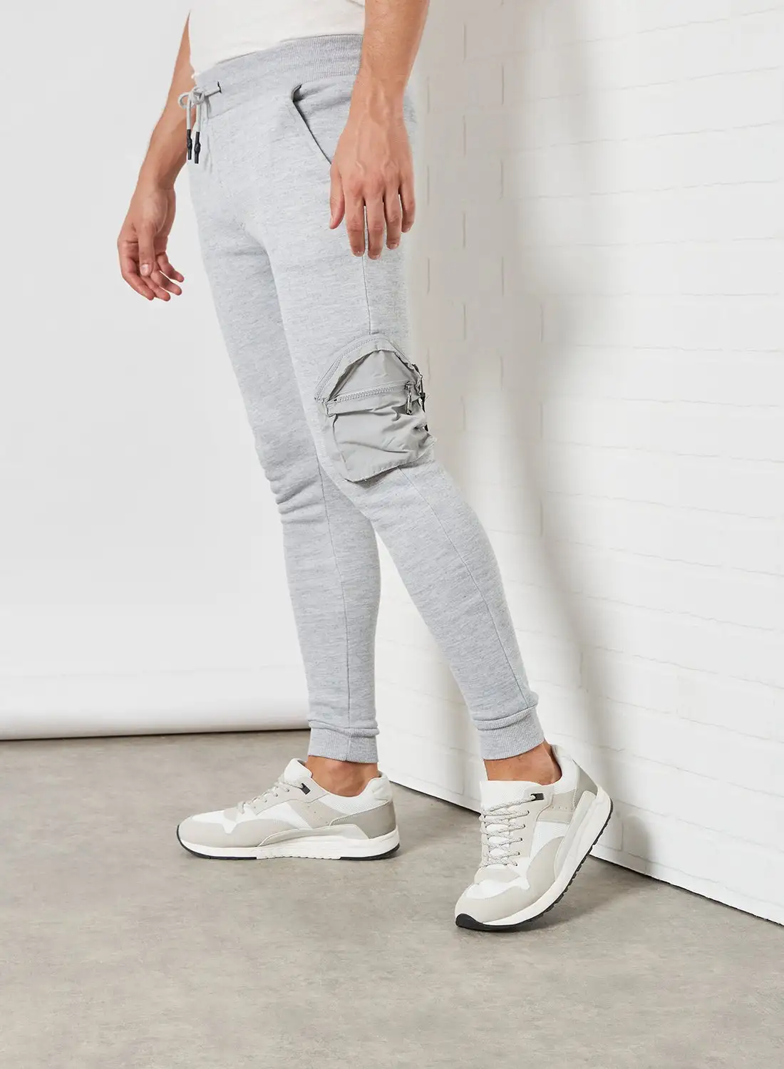 BRAVE SOUL Skinny Fit Joggers Light Grey Marl