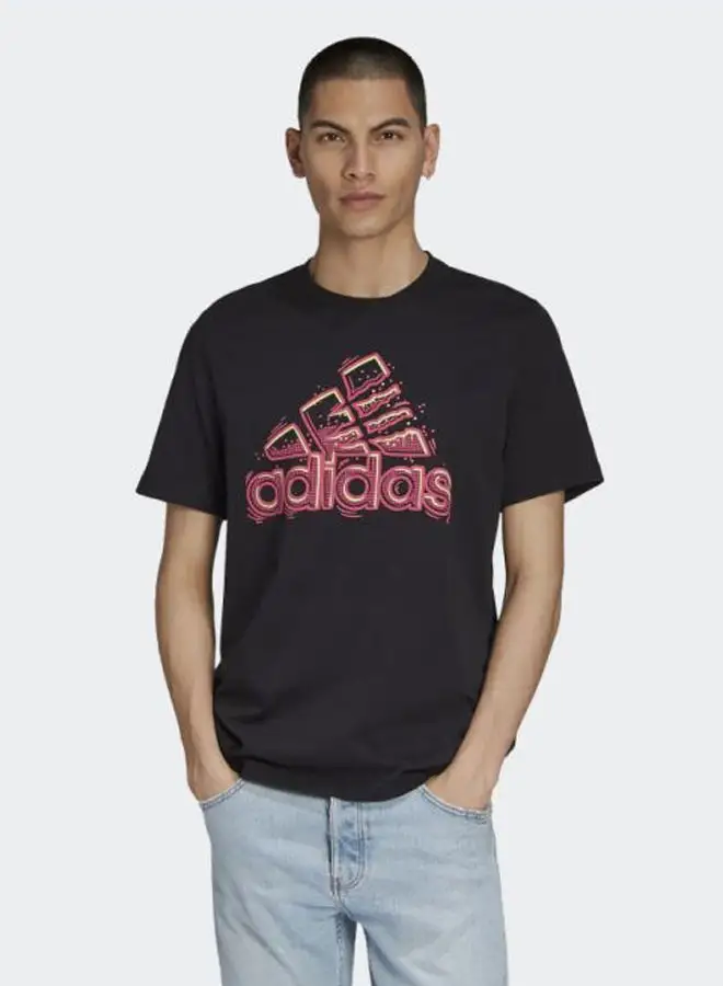 Adidas Predator Logo Short Sleeve Football T-Shirt Black/Red