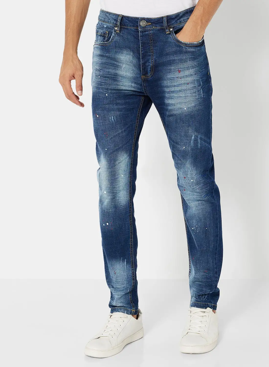 BRAVE SOUL Washed Skinny Jeans Blue Regular Length