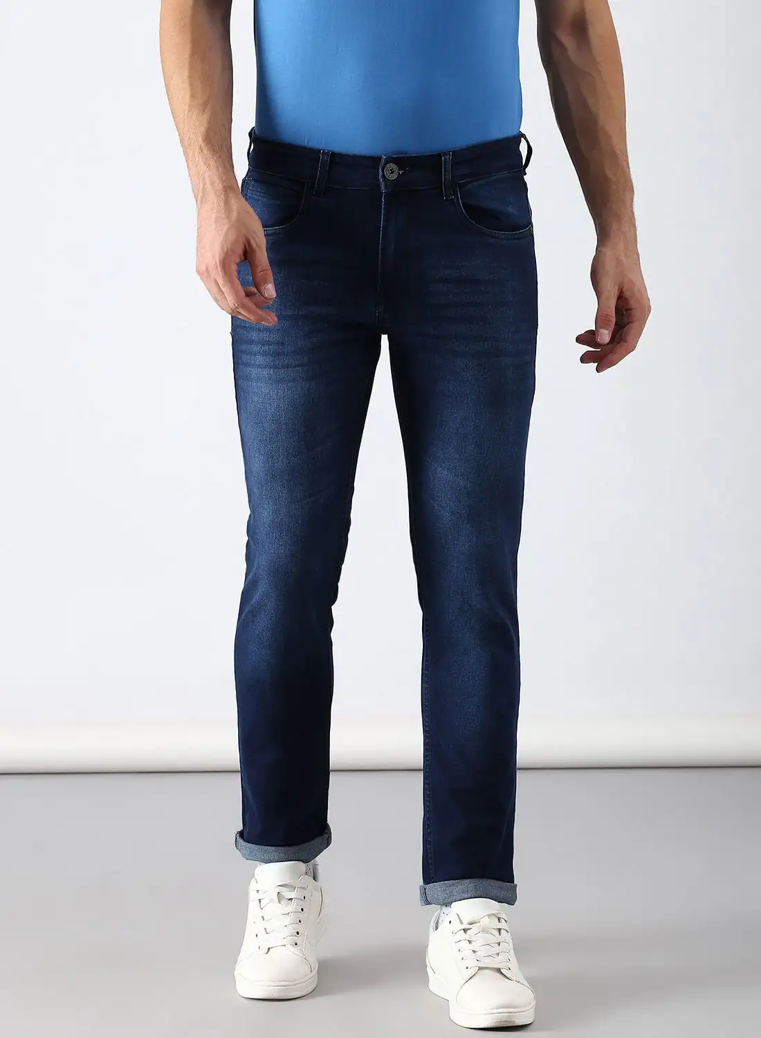 ABOF Slim Fit Jeans Dark Wash Blue