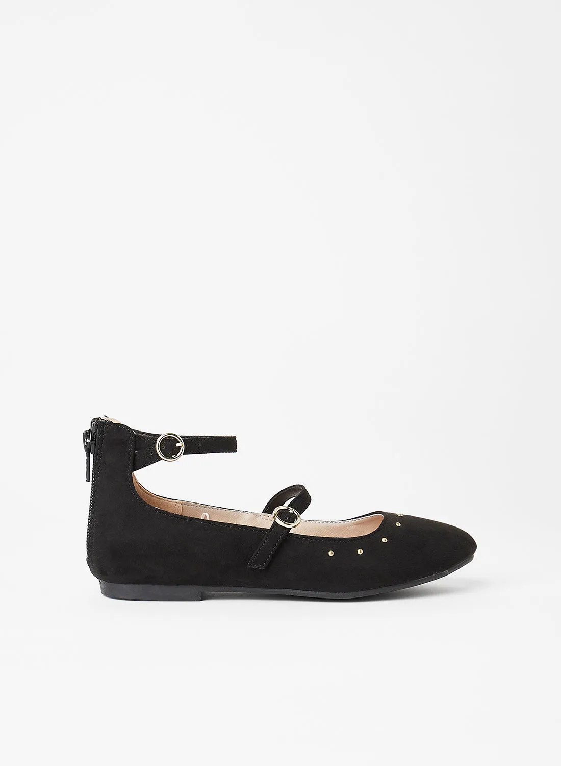 The Children's Place Kids/Teen Faux Suede Ballerinas Black