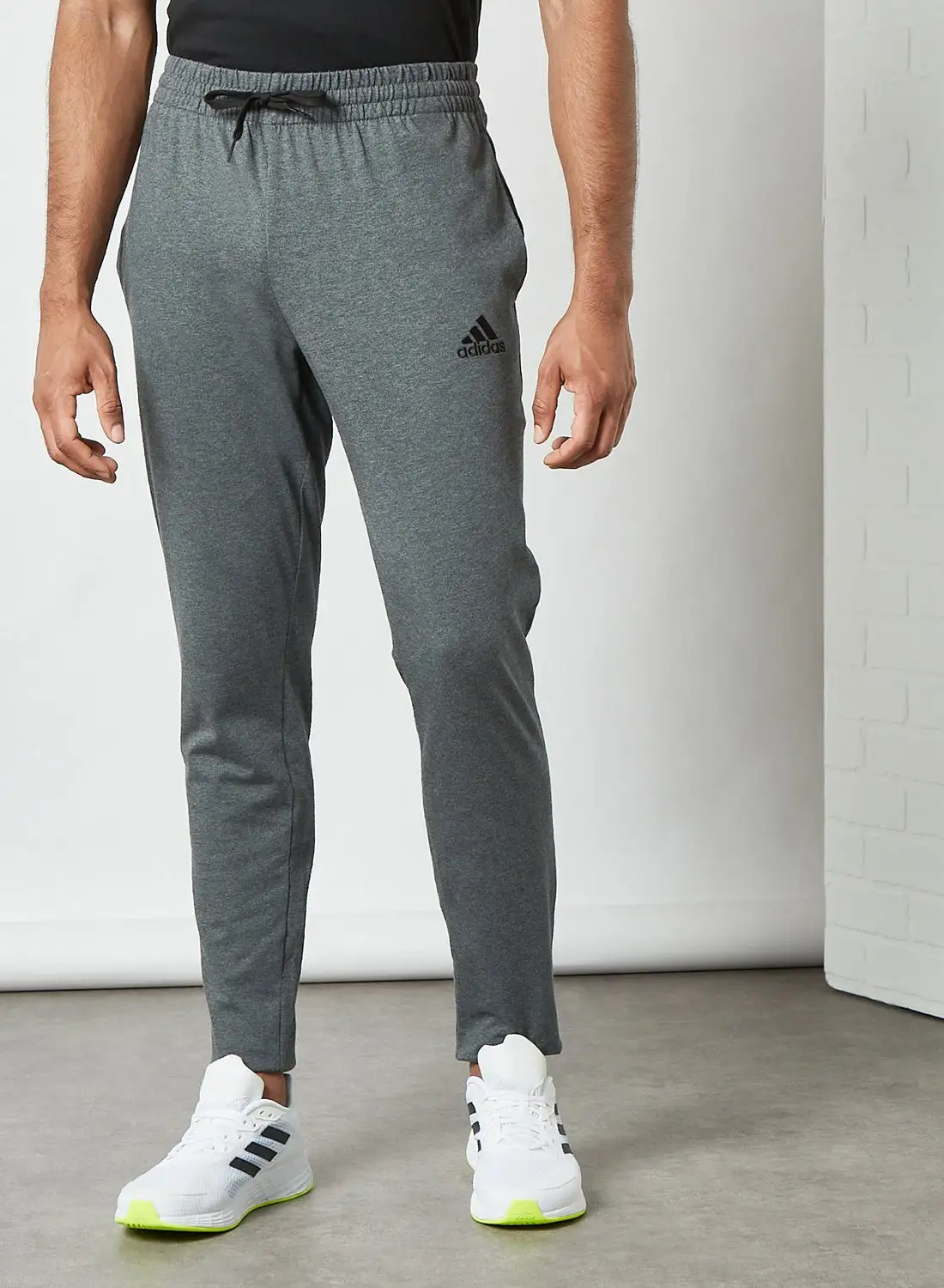 Adidas Essentials Tapered Open Hem Pants Dark Grey Heather