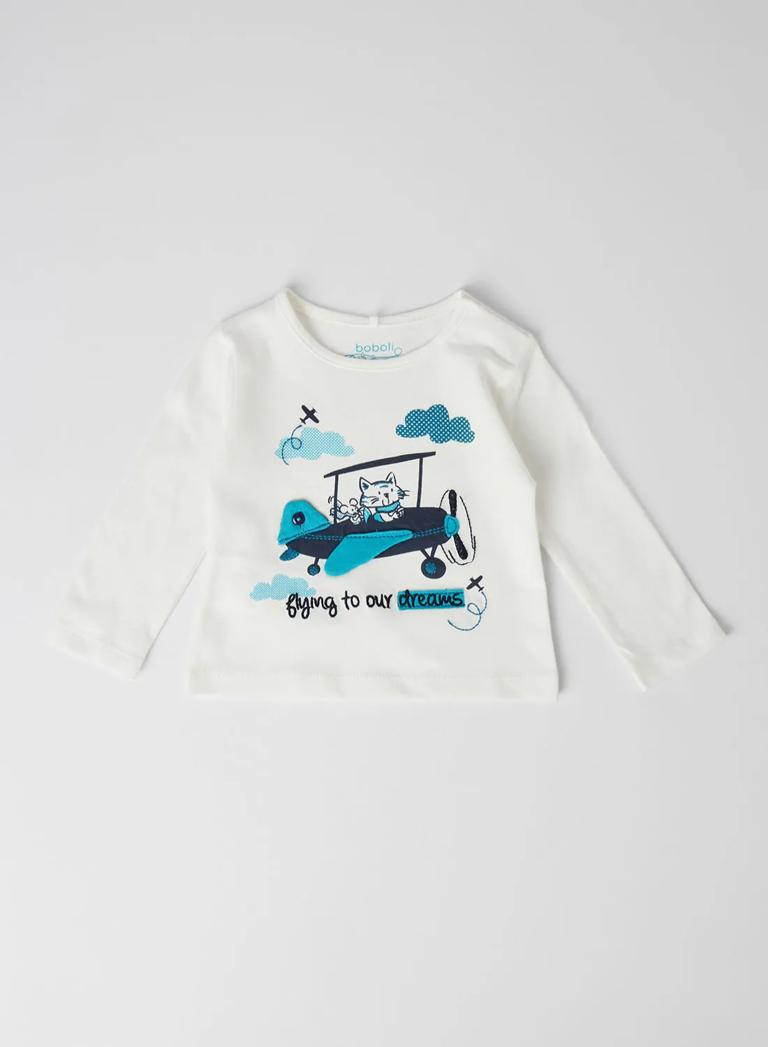 Boboli Baby Front Graphic T-Shirt off white