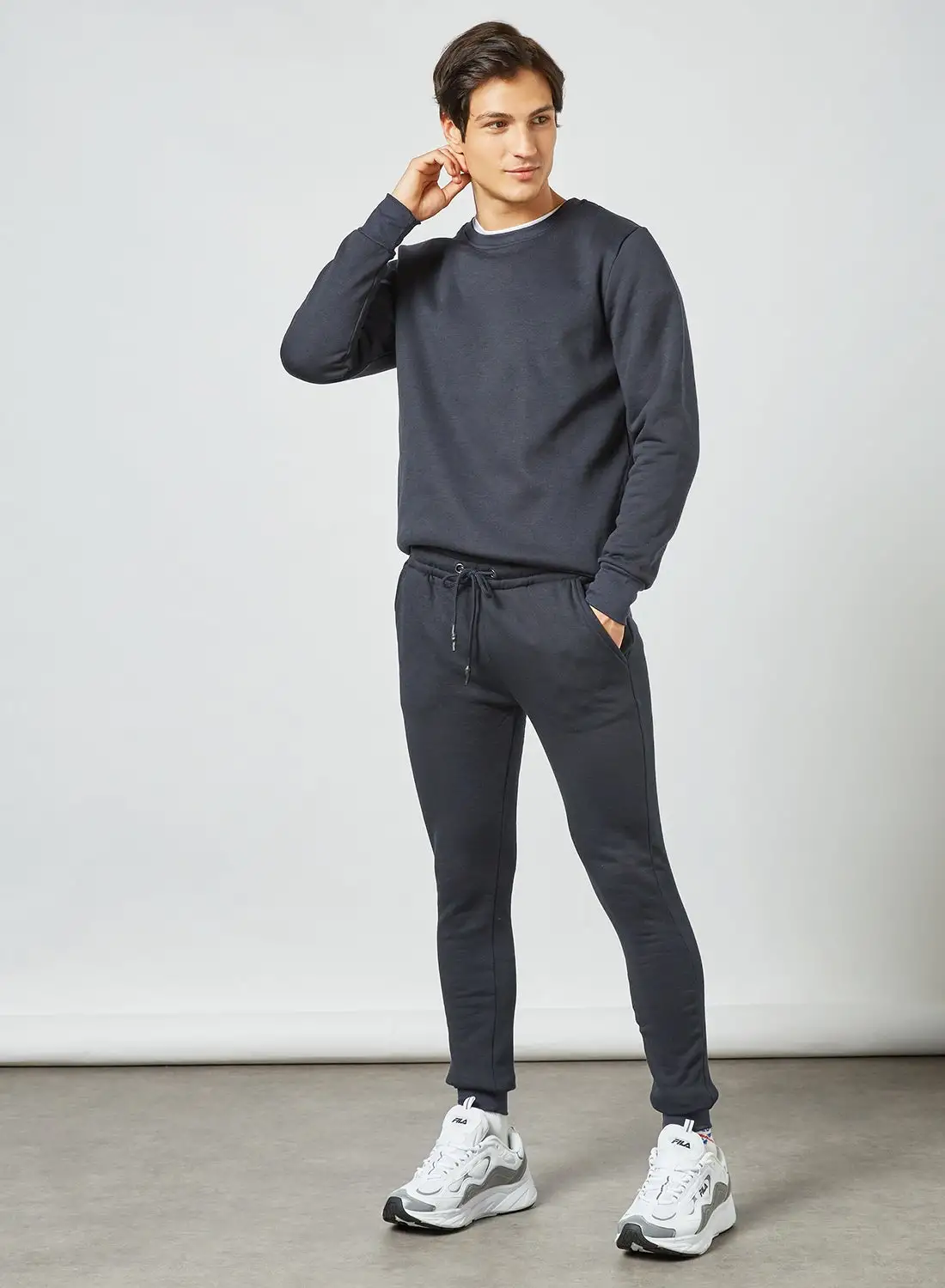 BRAVE SOUL Crew Neck Sweatshirt Navy