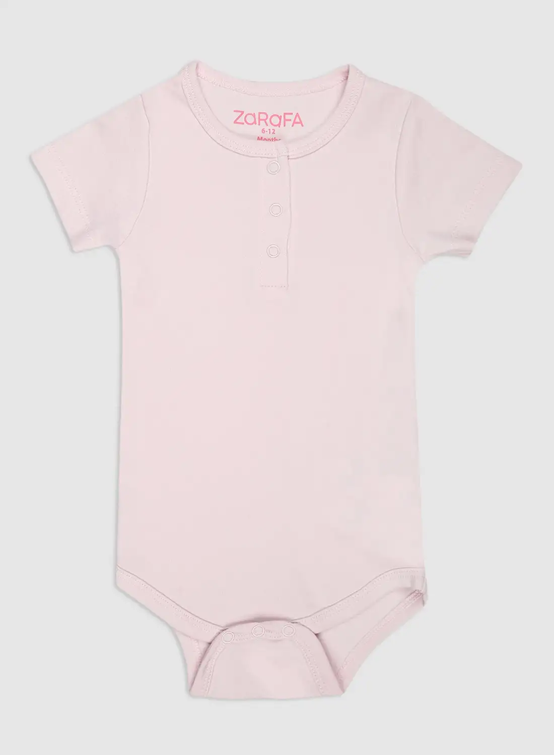 Zarafa 2 Piece Round Neck Short Sleeve Bodysuit Pink