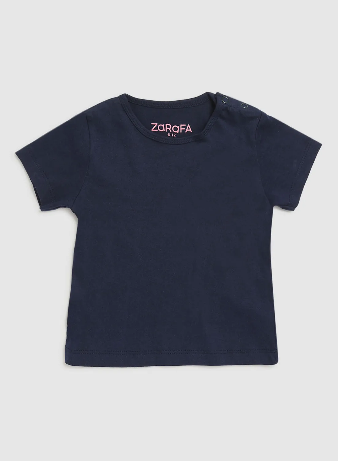 Zarafa Baby Boys Round Neck Short Sleeve T-Shirt Royal Navy