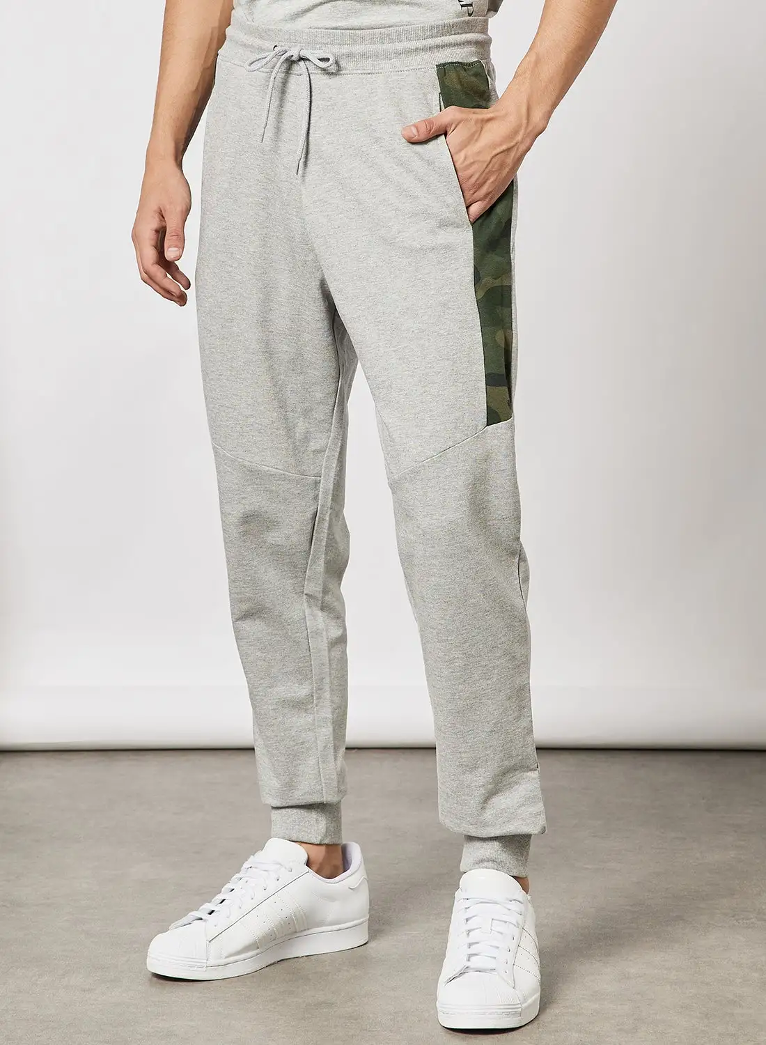 ABOF Regular Fit Joggers Grey Melange/Olive