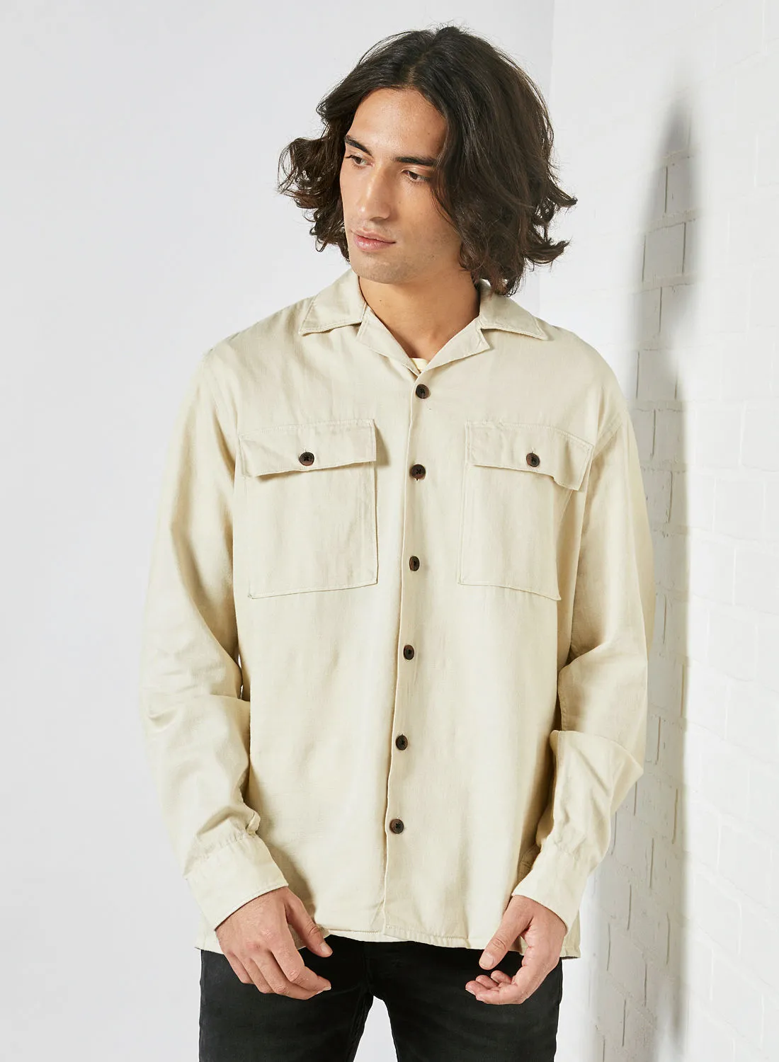 JACK & JONES Pocket Detailed Shirt Ivory