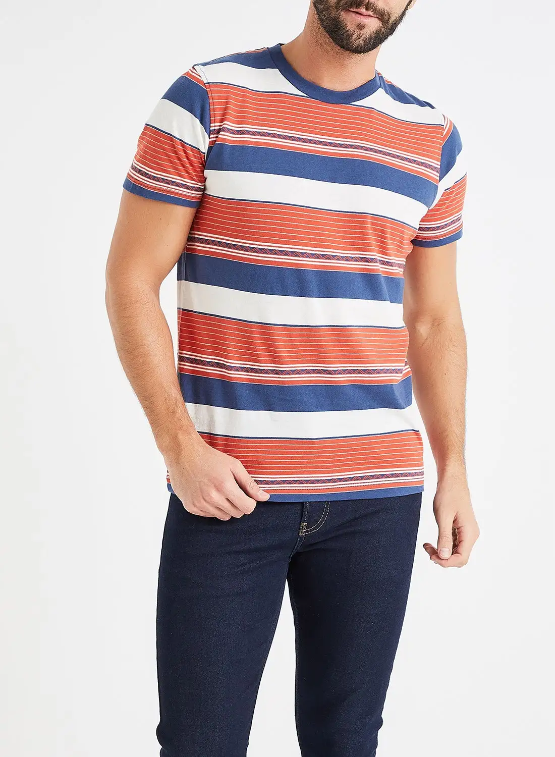 JACK & JONES Striped Crew Neck T-Shirt multicolour