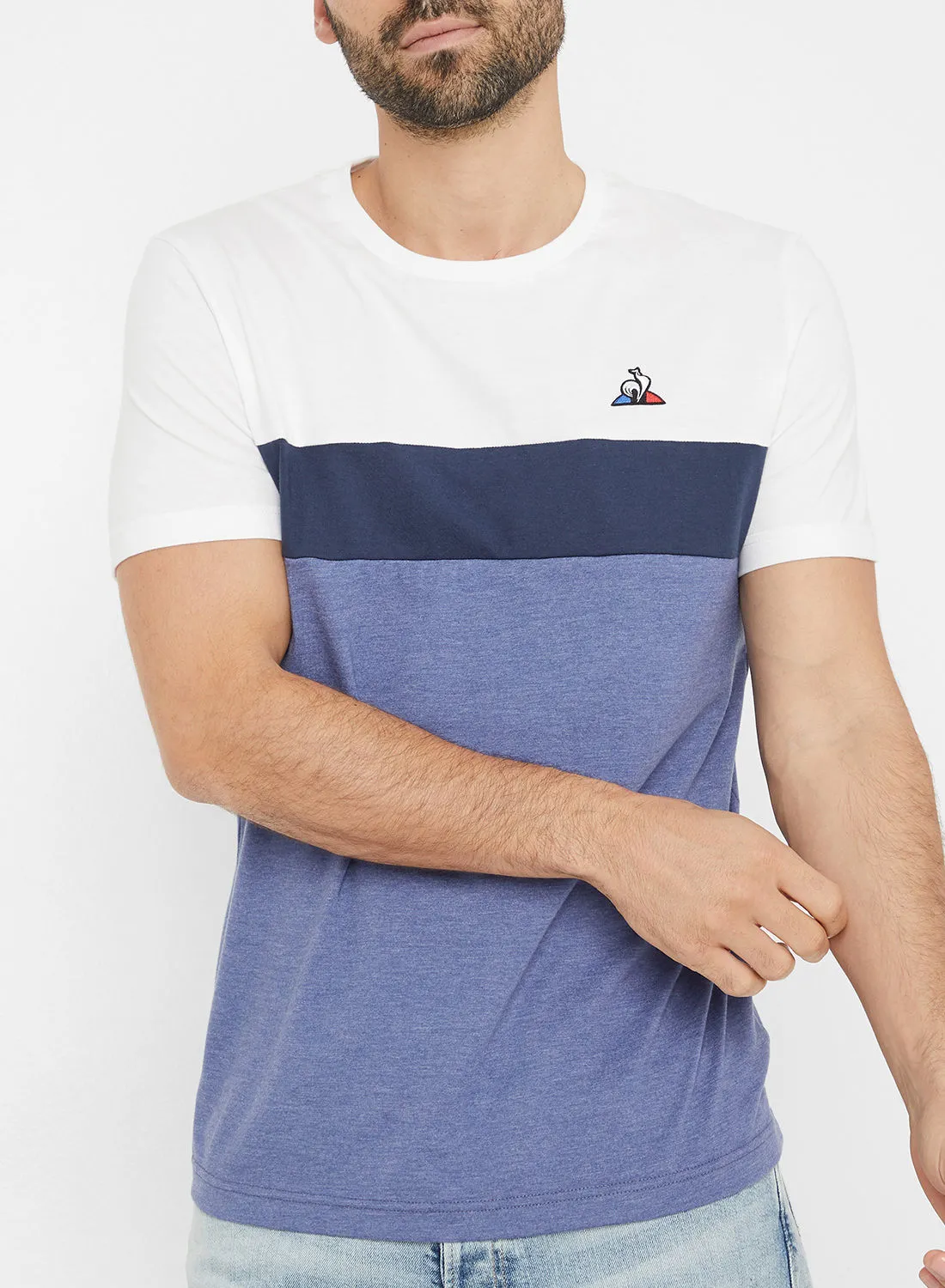 تي شيرت Le coq sportif Tri Saison N1 Ss Bleu Clair St/D