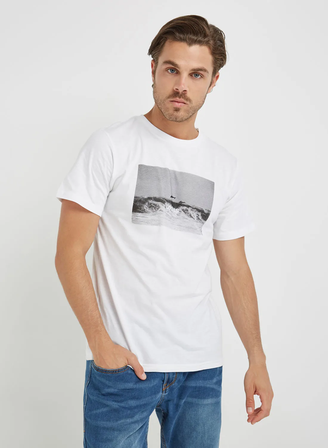 DEDICATED Ocean Local Crew Neck T-Shirt White