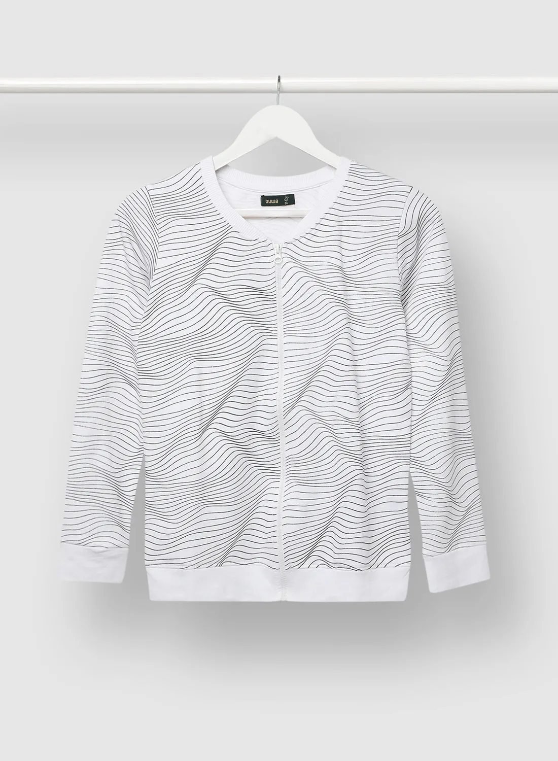 QUWA Boys All-Over Print Jacket White/Black