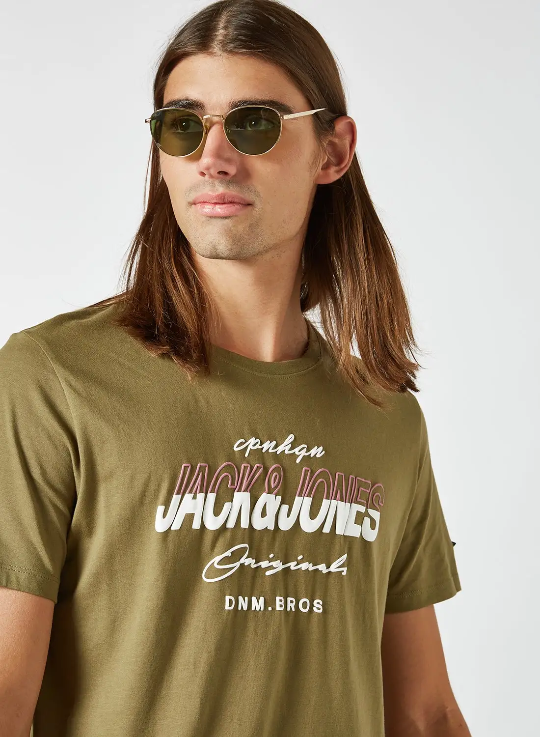 JACK & JONES Front Logo T-Shirt Olive