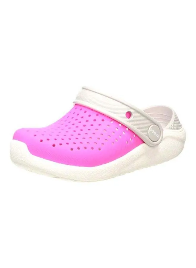 crocs Kids LiteRide Round Toe Clogs Pink/White