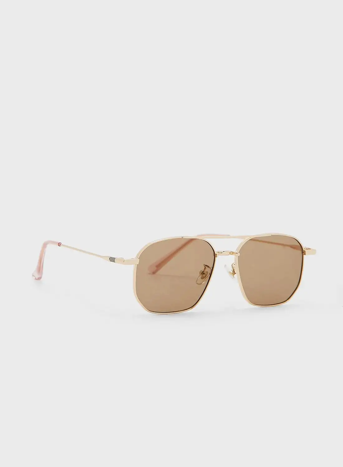 Seventy Five Casual Angular Aviator Sunglasses