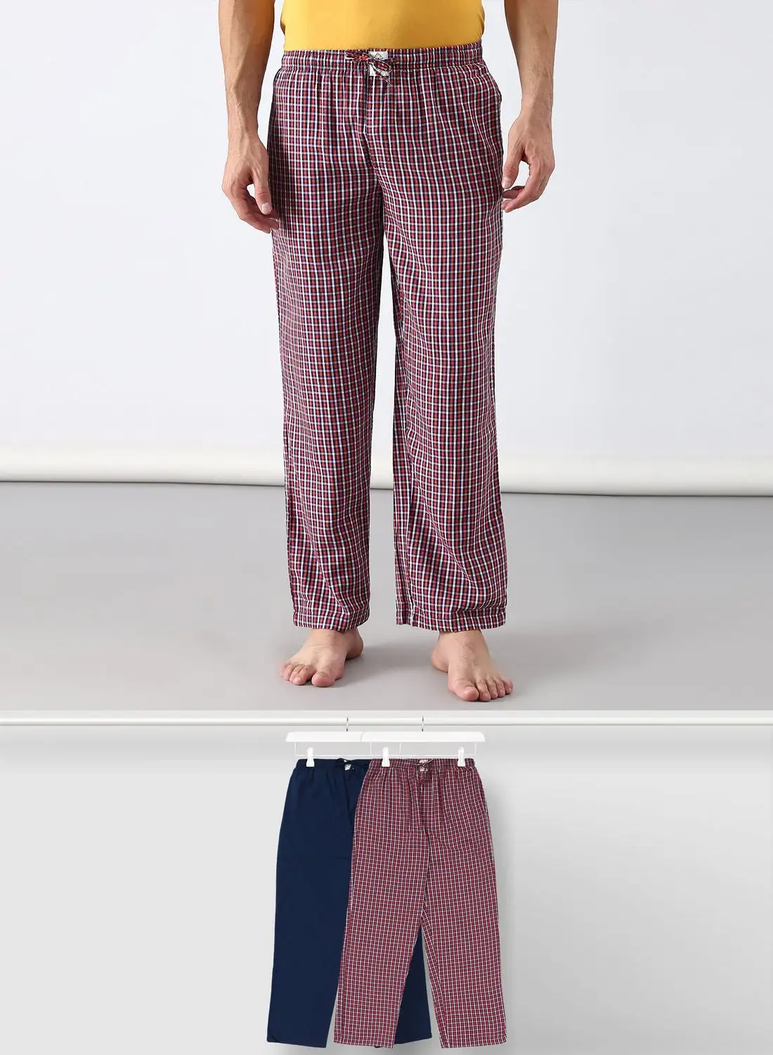 ABOF 2 Pack Lounge Pants Sets Red/Dark Blue