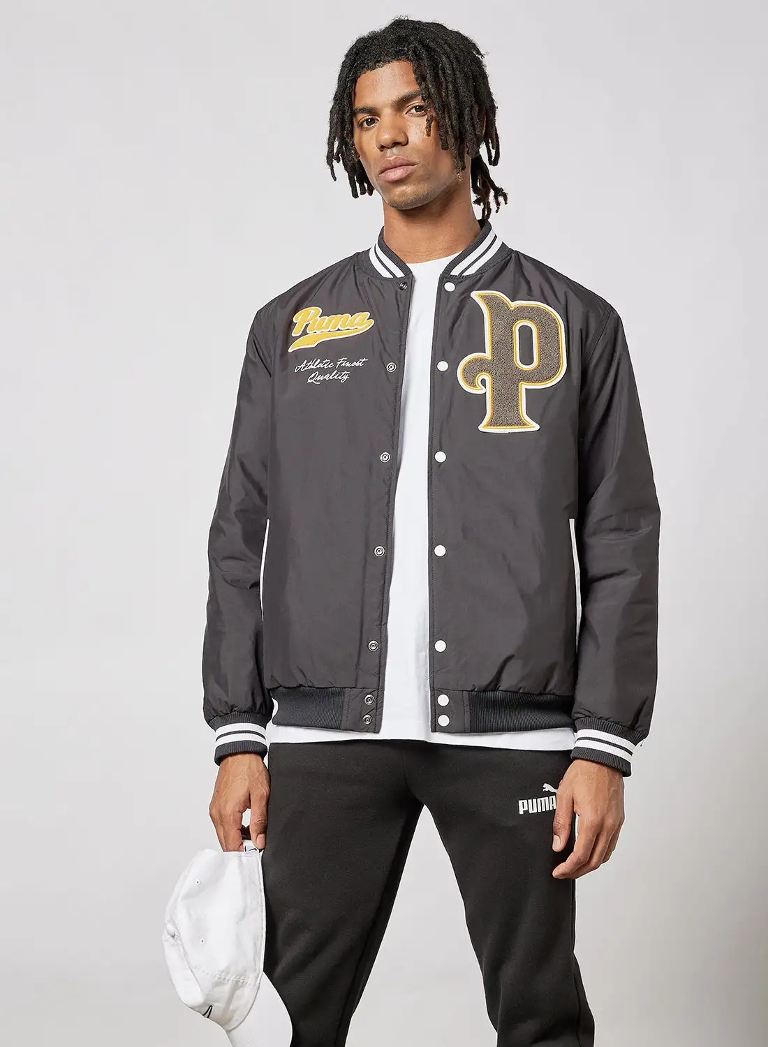 PUMA Team Letterman Jacket Black