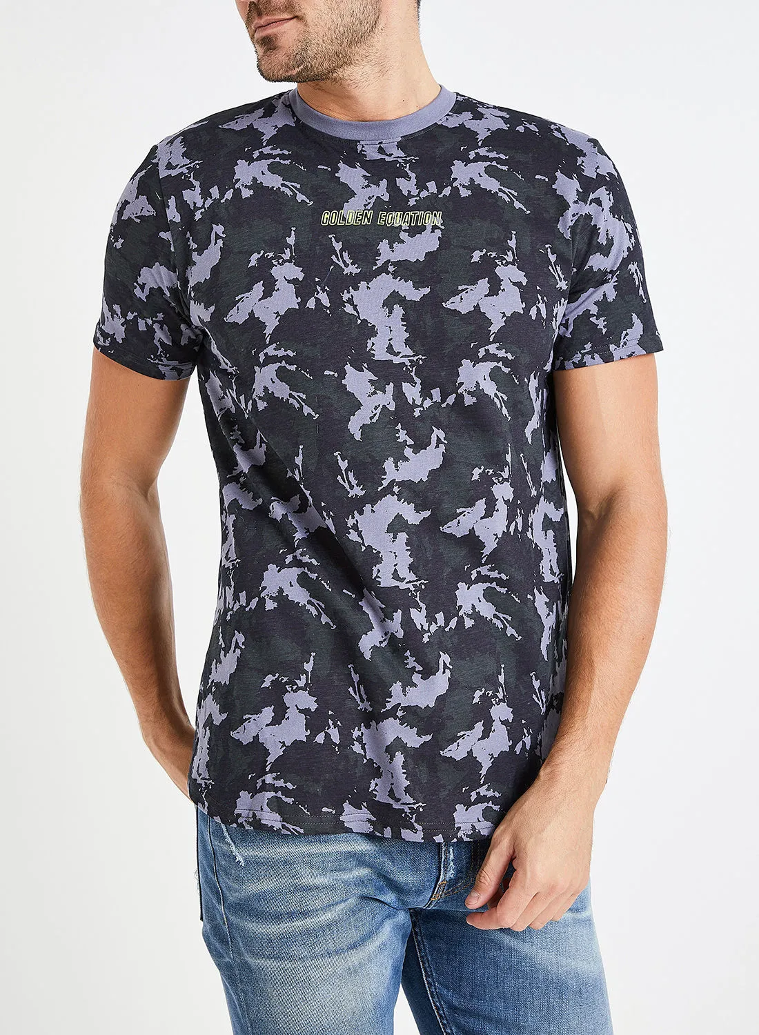 GOLDEN EQUATION Camo Print Mesa T-Shirt Black Multi