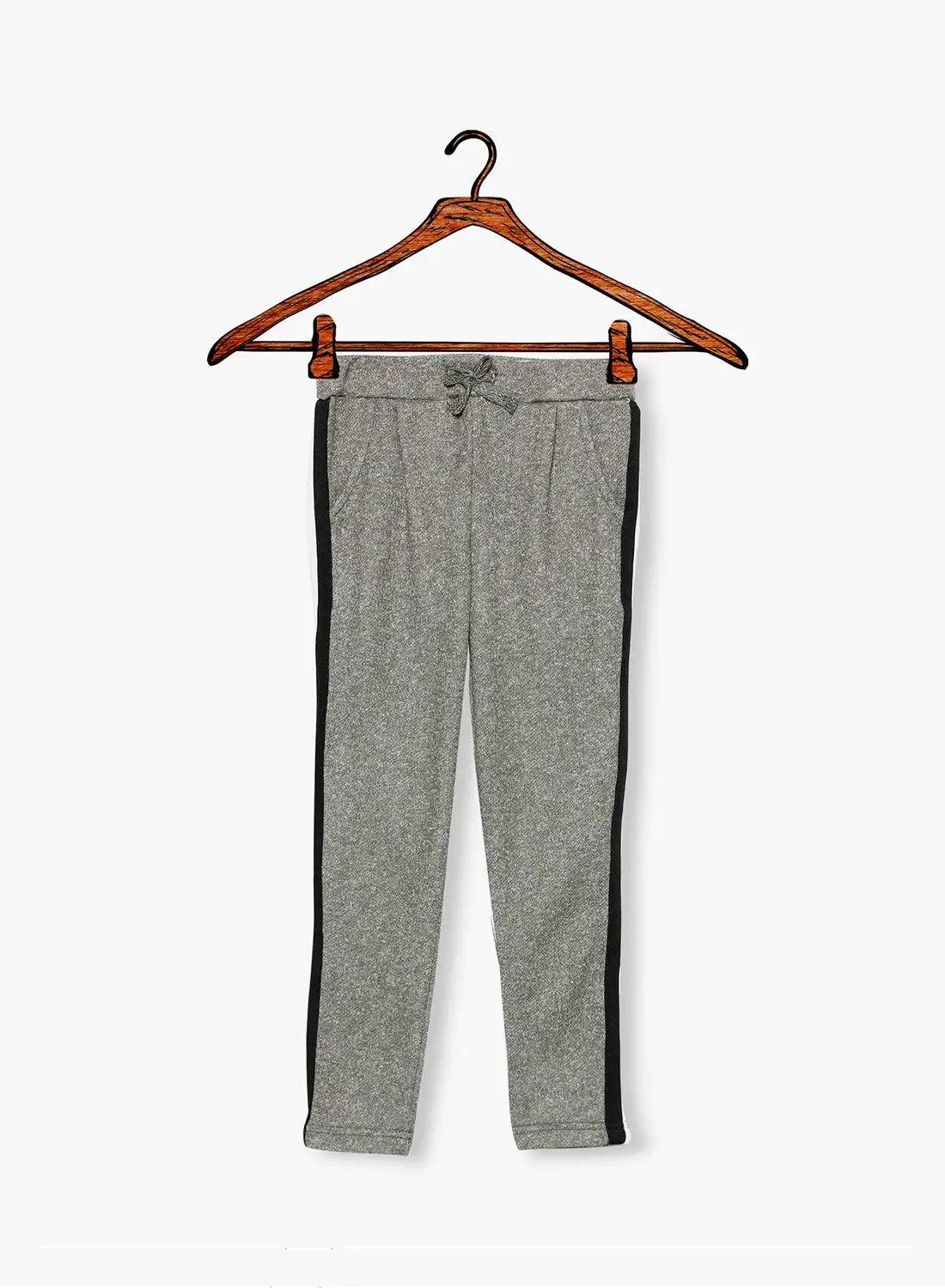 NAME IT Metallic Contrast Stripe Sweatpants Grey