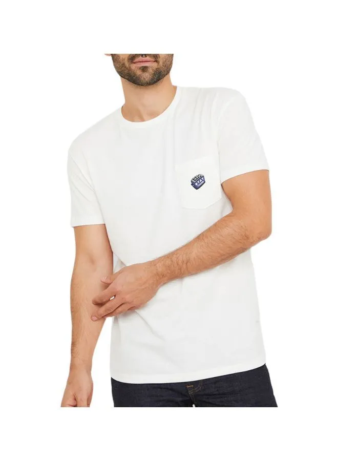 JACK & JONES Printed Pocket Detailed T-Shirt Cloud Dancer