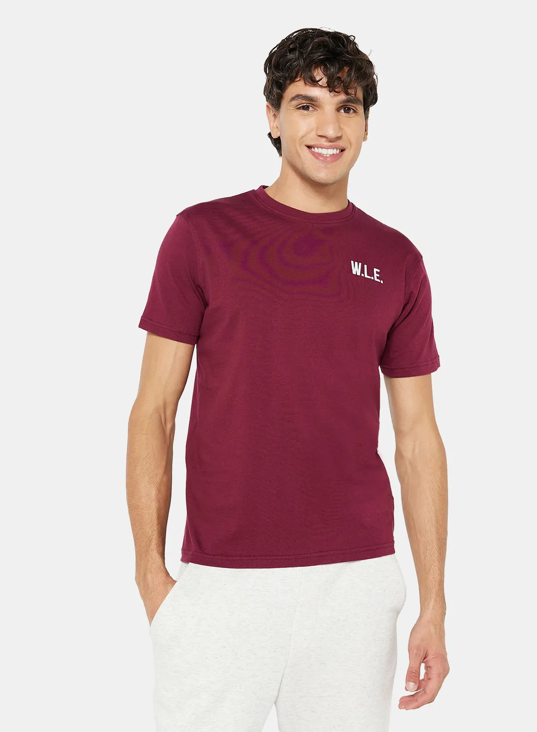 Sivvi x D'Atelier Eco-Friendly Logo Essential Crew T-Shirt Maroon