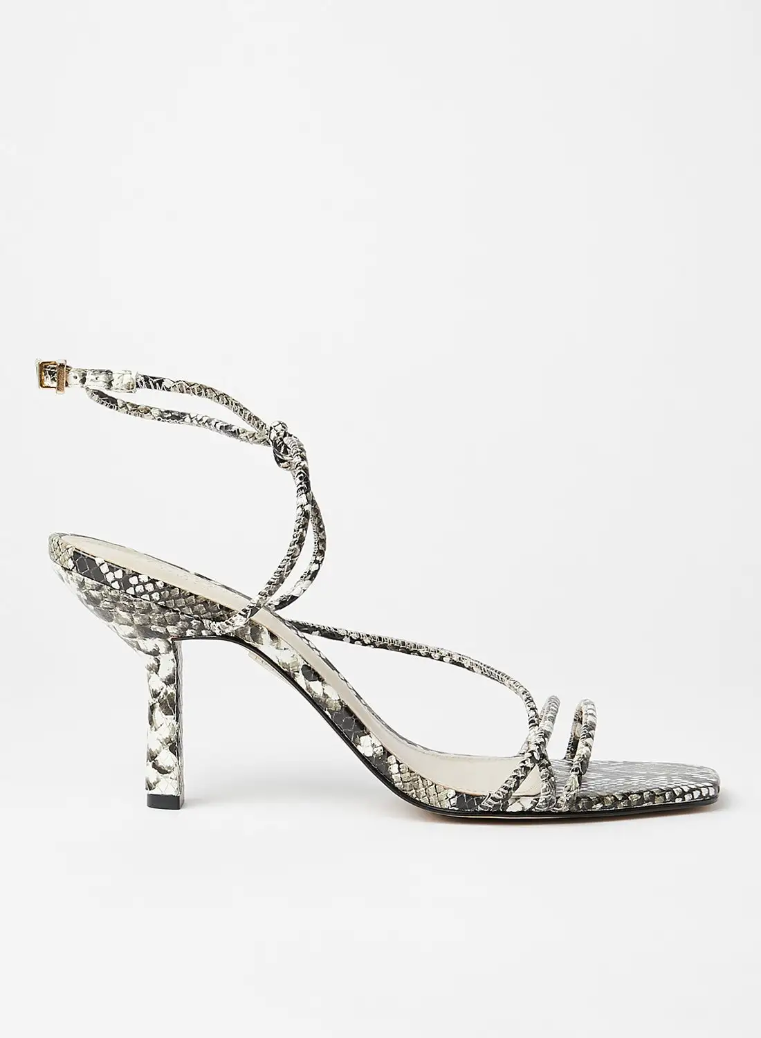 Ted Baker Snakeskin Print Ankle Strap Heels Grey