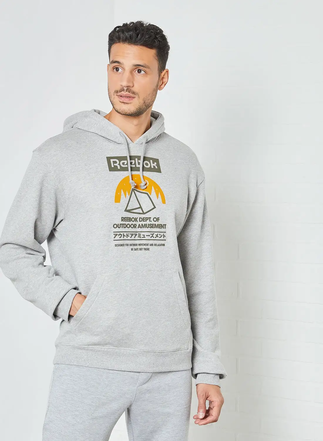 Reebok Classics Camping Graphic Hoodie Grey