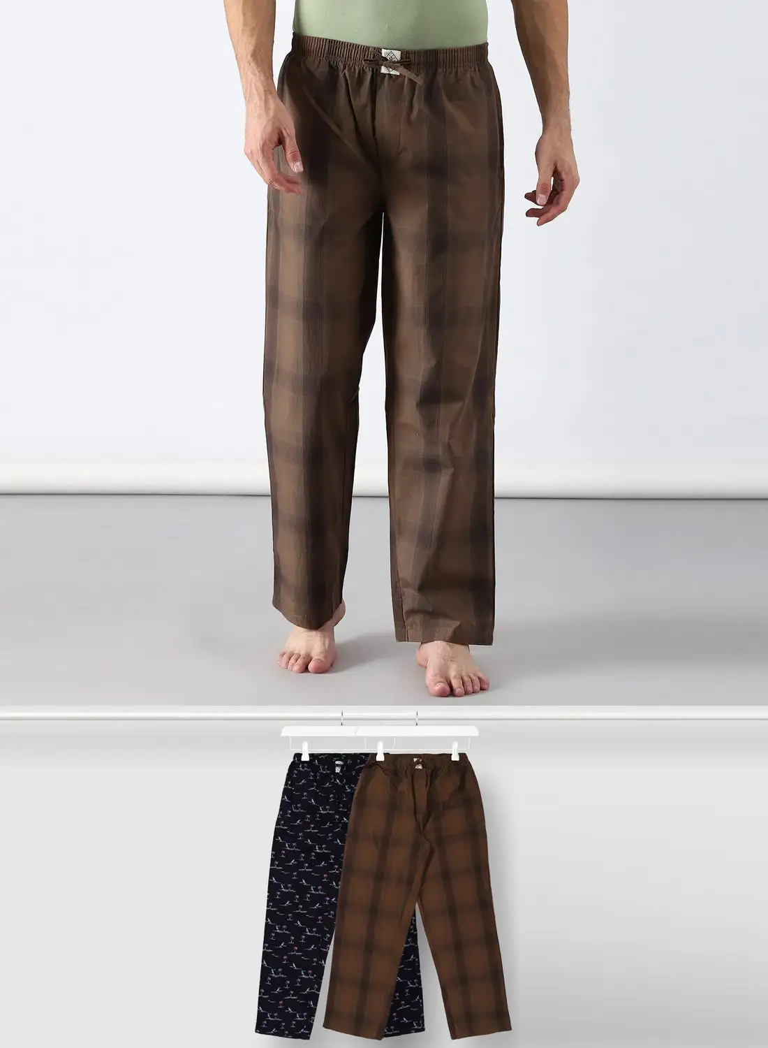 ABOF 2 Pack Lounge Pants Sets Brown/Black